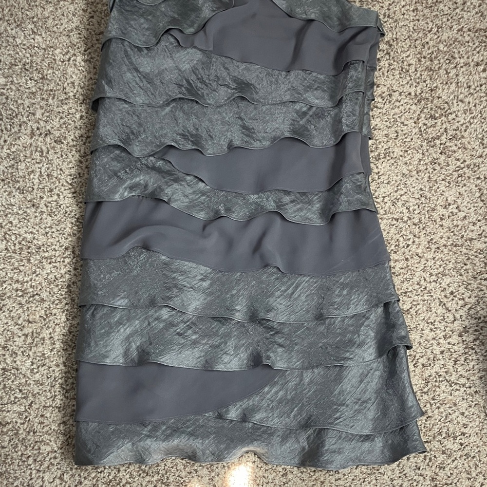 SL Fashions Metallic Gray Embellished Tiered Dress - Picture 6 of 13